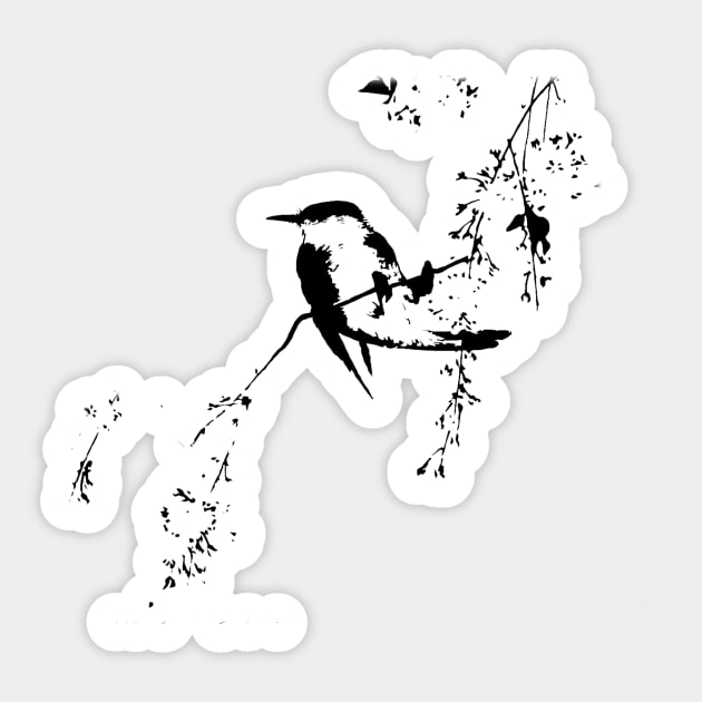 Japanese painting silhouette Sticker by Bearpear